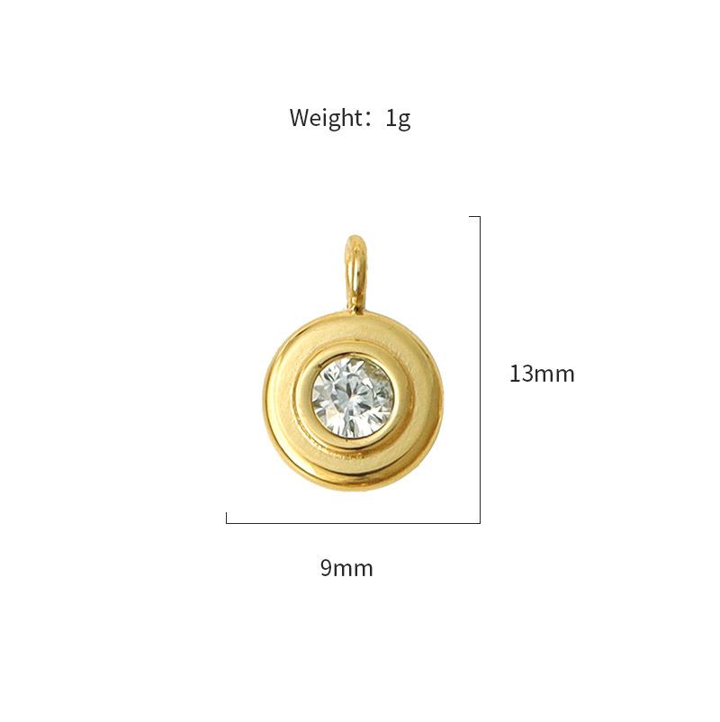 Stainless Steel Birthday Stone Personalized Handmade Zircon Plated 18K Jewelry Accessories Diy Pendant Necklace