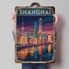 Shanghai Cityscape Art Deco Tinplate Poster Custom Wall Art Vintage Metal Signs Retro Tin Plaque for Room Decor Men Wand Deko