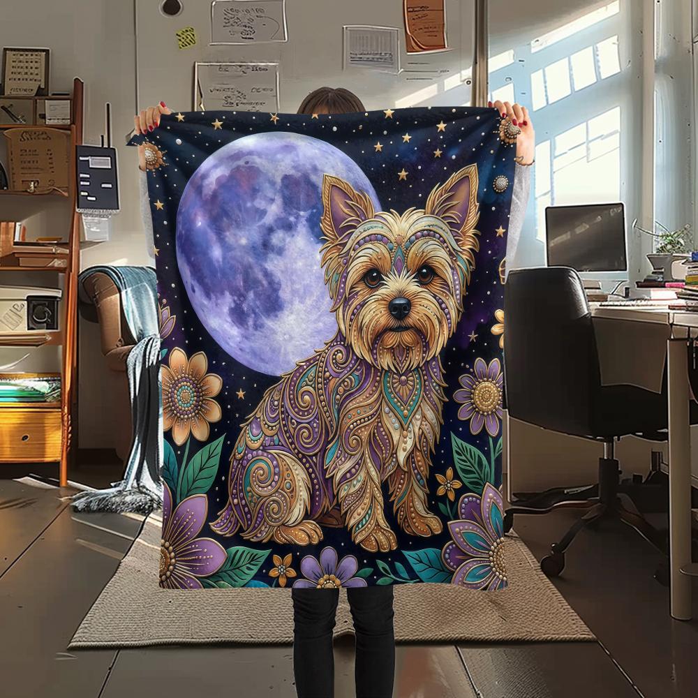 Retro Purple Flower Animal Print Flannel Blanket,High Quality Comfortable for All Seasons,Home Decor,Warmth and Comfort,Perfect for Christmas Gifts