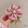 French Stain Rose Flower Elastic Hairbands Women Girls Hair Ropes Ties Flower Hair Scrunchies Ponytail Holder Hair Accessories