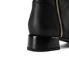 Krazing Pot Cow Skin Autumn Winter Shoes Thick Heels Plus Size 45 Size 44 Women Keep Warm Zipper Decorations Over-the-knee Boots