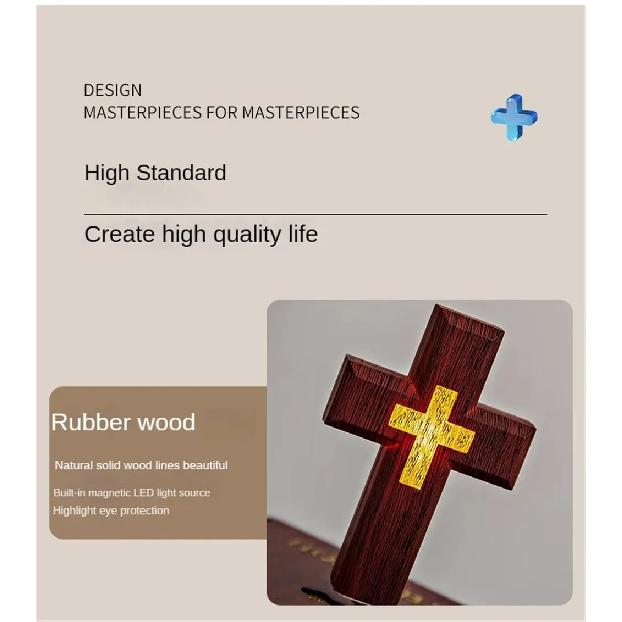 Magnetic Levitation Cross Bible Night Light for Room Home Decoration Desk Accessories Decor Novelty Gift