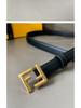 Korean Style Retro Women's Leather Belt with FF Buckle