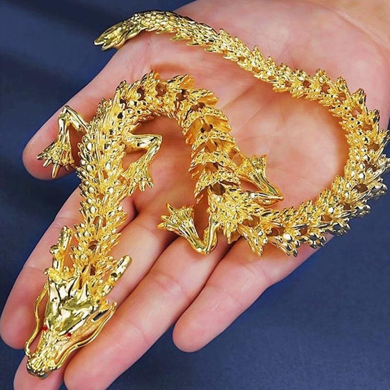 Flexible Joints Articulated Fidgety Toy Chinese Dargon Figurine Statue with Detailing Home Decors 3D Printed Dragon