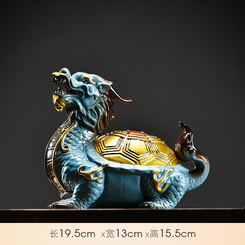 

Креативная керамическая черепаха, украшение для магазина Bagua Dragon Turtle, предметы интерьера, гостиная, магазин, украшения, подарки на открытие офиса
