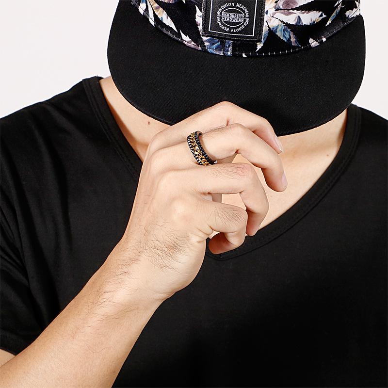 Punk Cuban Chain Rings for Men Stainless Steel Biker Finger Ring Hip Hop Jewelry Male Charms Gift Turnable Anillos