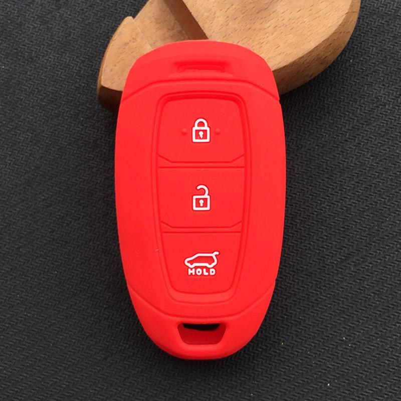 Silicone rubber car key case cover for hyundai kona 2017 i30 ix35 solaris Azera ELANTRA GRANDEUR IG 3button key case cover shell