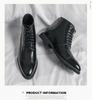 Botas de Cuero Altas Estilo Británico para Hombre Tallas Grandes de Otoño
