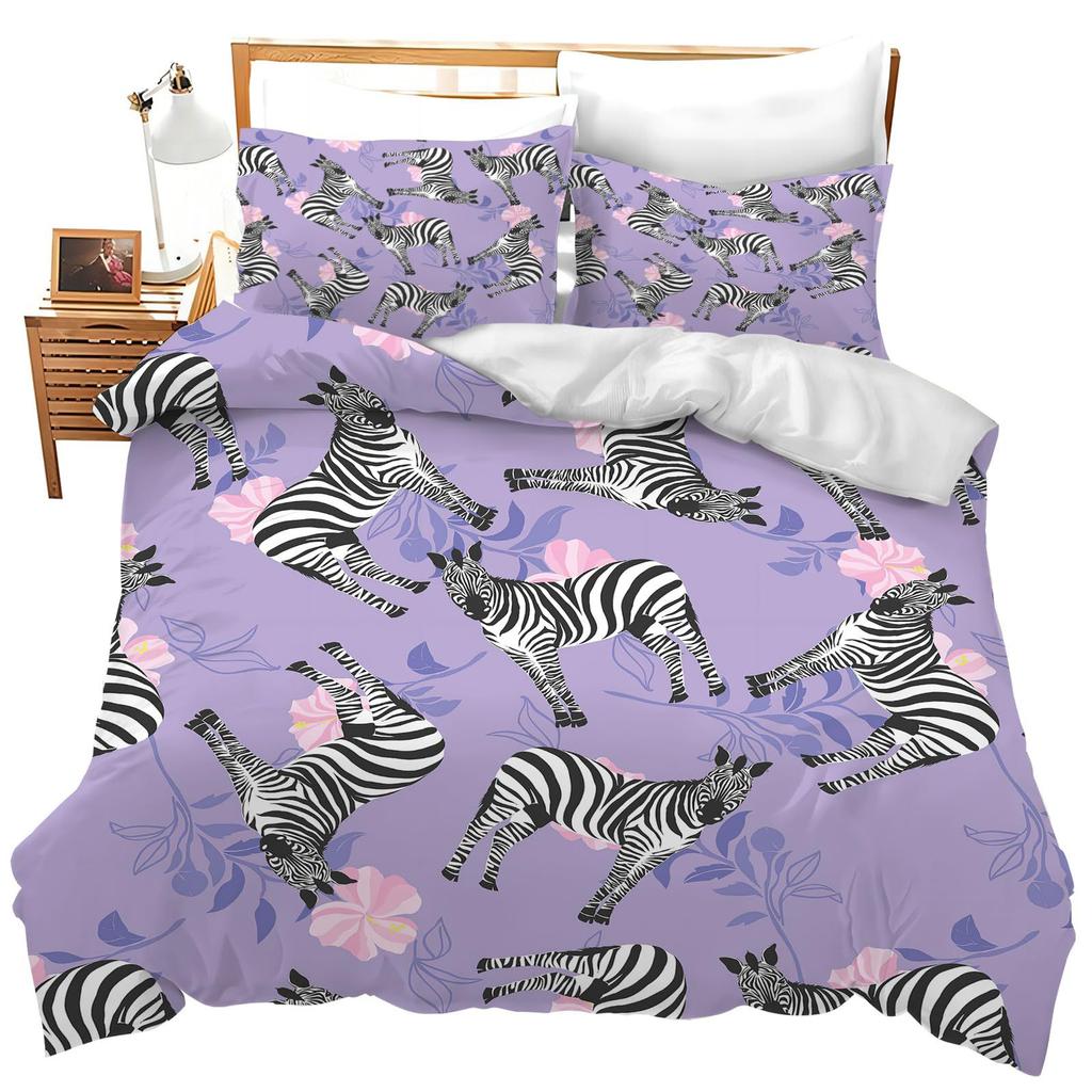 3D Zebra Digital Printing Duvet Set Bedding Set Three-Piece Set