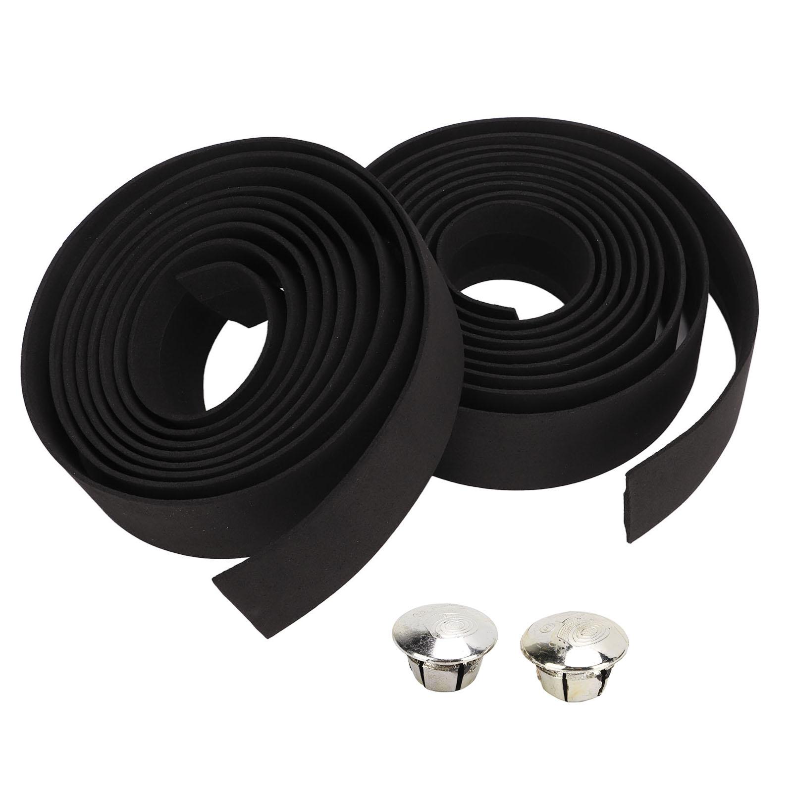 

Обмотка руля дорожного велосипеда с серебристыми заглушками руля EVA PU противоскользящая амортизирующая для