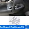 For Nissan X-Trail X Trail Rogue T32 2014-  Matte Ide Door Armrest Window Lift Switch Cover Trim Interior Accessories