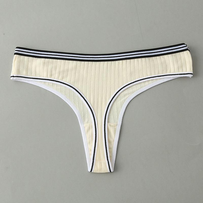 

Женское нижнее белье, сексуальные стринги, полосатый пояс, чистый хлопок, промежность, футболки, женские очаровательные трусики с низкой талией L