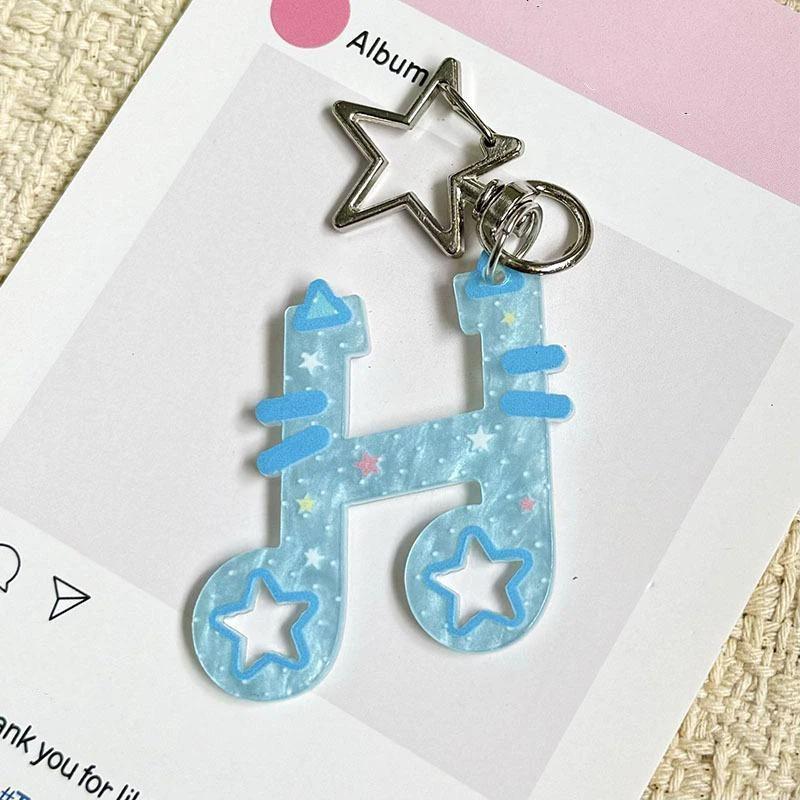 Fashion Cartoon Acrylic Keychain Sweet Musical Note Shaped Keychain DIY Bag Charms Fashion Accessories