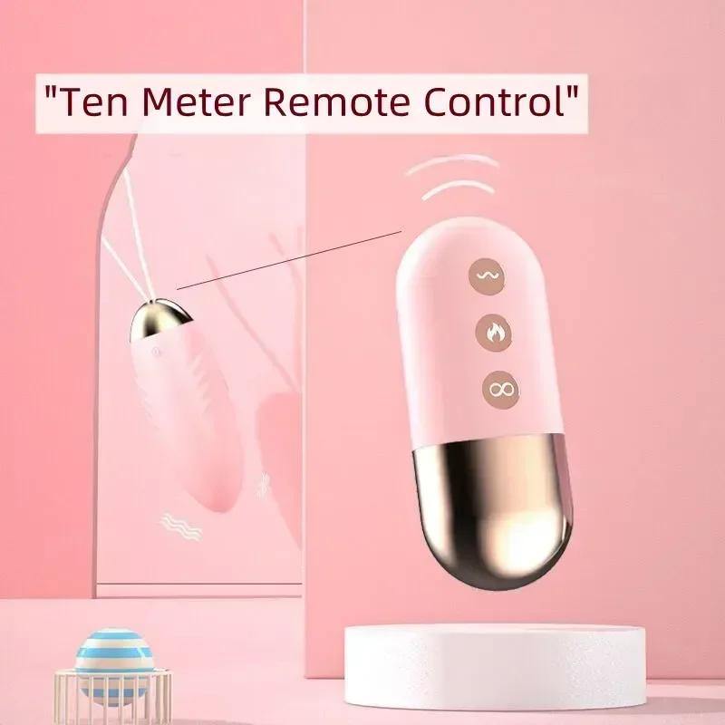 Wireless Lazy Vibrator Silent Heated Multi-Frequency Vaginal Sex Toy. Remote Control Clitoral Orgasm Adult Products