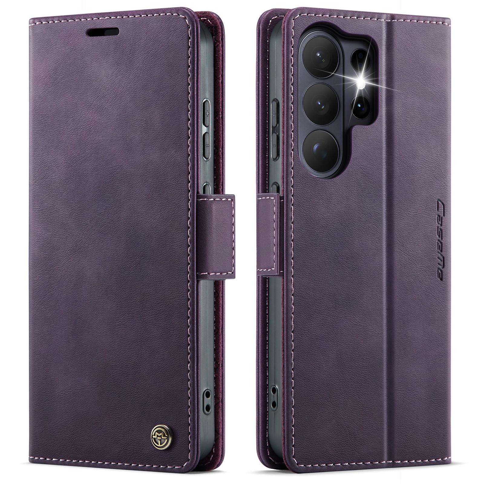 

CaseMe Retro Magnetic PU Leather Wallet Phone Case For Samsung Galaxy S26/S26 Plus/S26 Ultra Shockproof Card Holder Pocket Cover Galaxy S26 фиолетовый