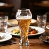 Yousheng 2Pcs Football Trophy Beer Mug, Clear Tall Glass, Football-Themed Beer Stein, Beer Drinking Glass for Game Day Parties BBQ Bar Home