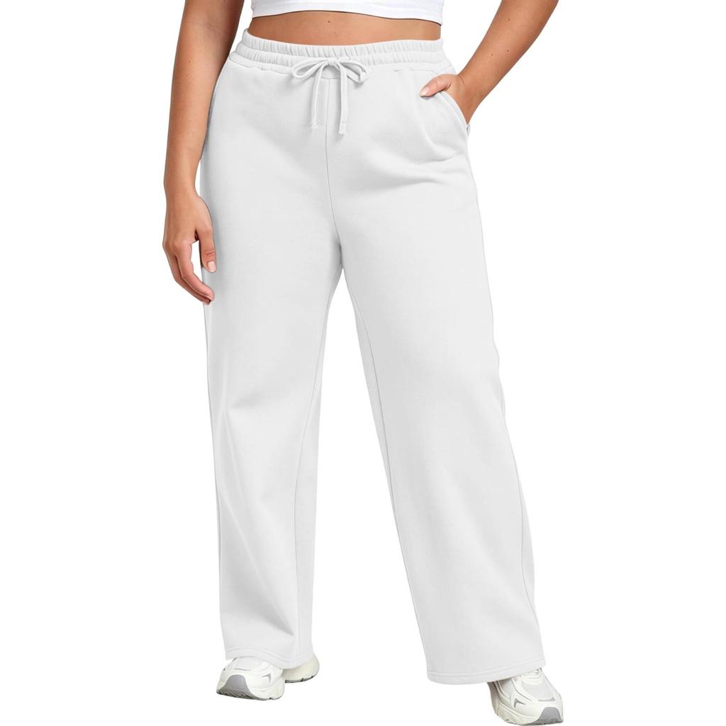 Unisex Size Sweatpants with Pockets Loose Straight Leg Casual Pants for Men and Women