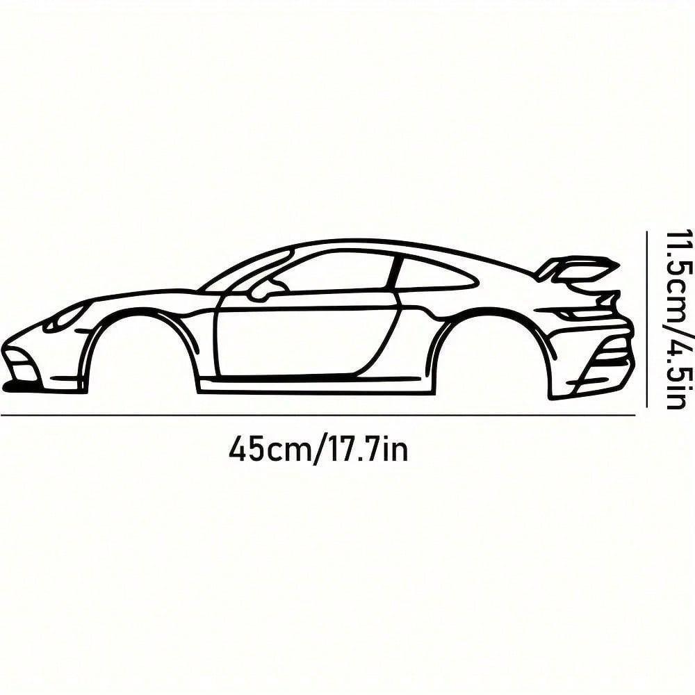 HELLOYOUNG Sports Car Silhouette Template Laser Cut Wall Art Automotive Decor Precision Steel Panel