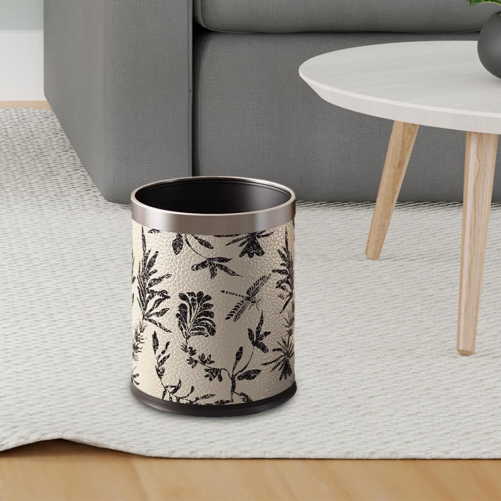 

Round Trash Can Versatile Stylish Wastebasket for Living Room Bedroom Indoor