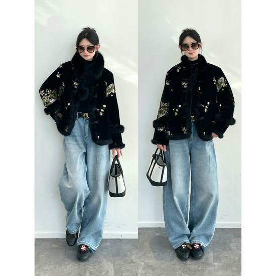 Southern Fish Splendid Prosperity Cotton Coat:
