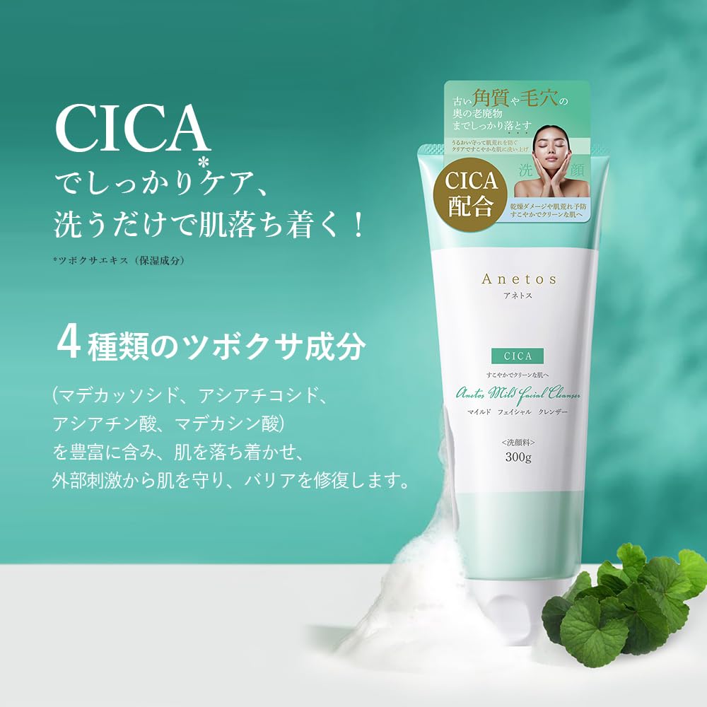 Anetos Anetos Mild Facial Cleanser a cleansing foam for moisturizing and pore for sensitive rough and dry Also includes makeup remover and 2200 cica,