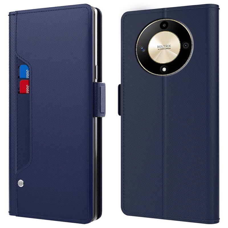 Für Honor X9b 5G/Magic6 Lite 5G Handyhüllen Spiegeldesign PU-Leder Handyhülle mit Kartenfach