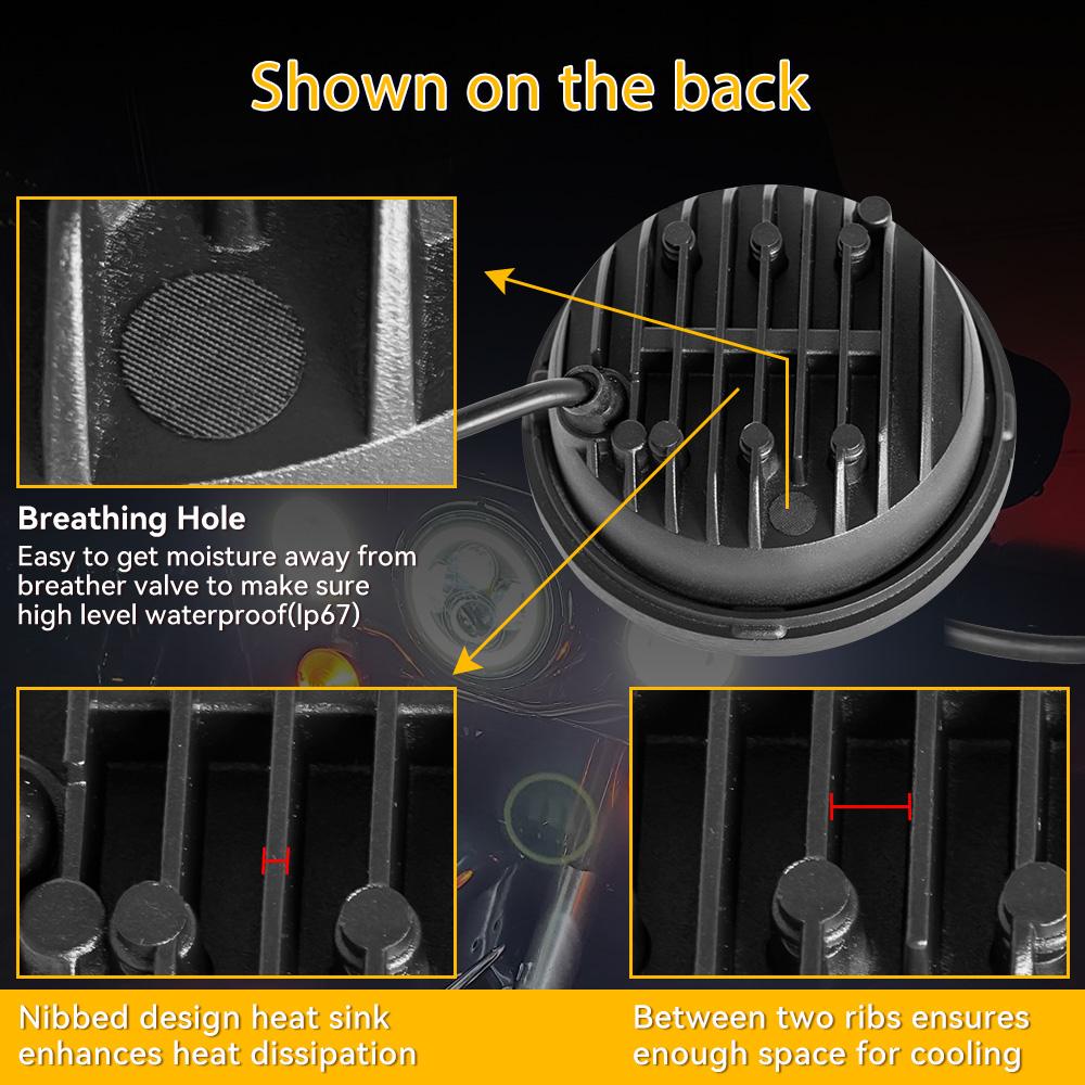 2PCS 4.5 Inch Motorcycle Led Fog Light DRL 30W Waterproof 4 1/2 Auxiliary Passing Lamp For Motorcycles Harley Fog Lamp