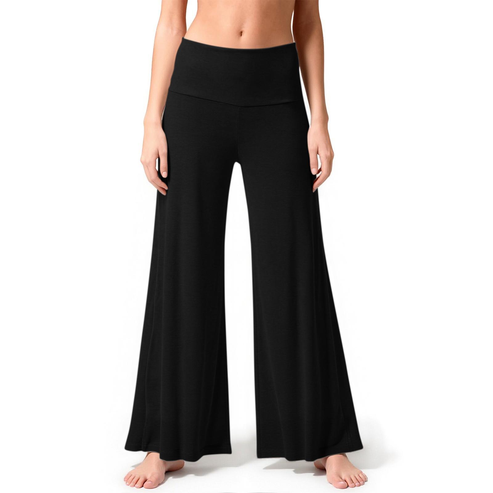 

Women s Ice Silk Dape Wide Leg Pants Yoga Trousers Fitness Loosen Pants XXL чёрный