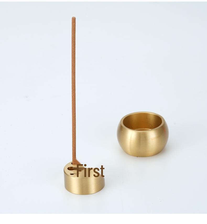 Zen Brass Multi-Hole Tibetan Incense Holder - Ash-Free Mini Tray