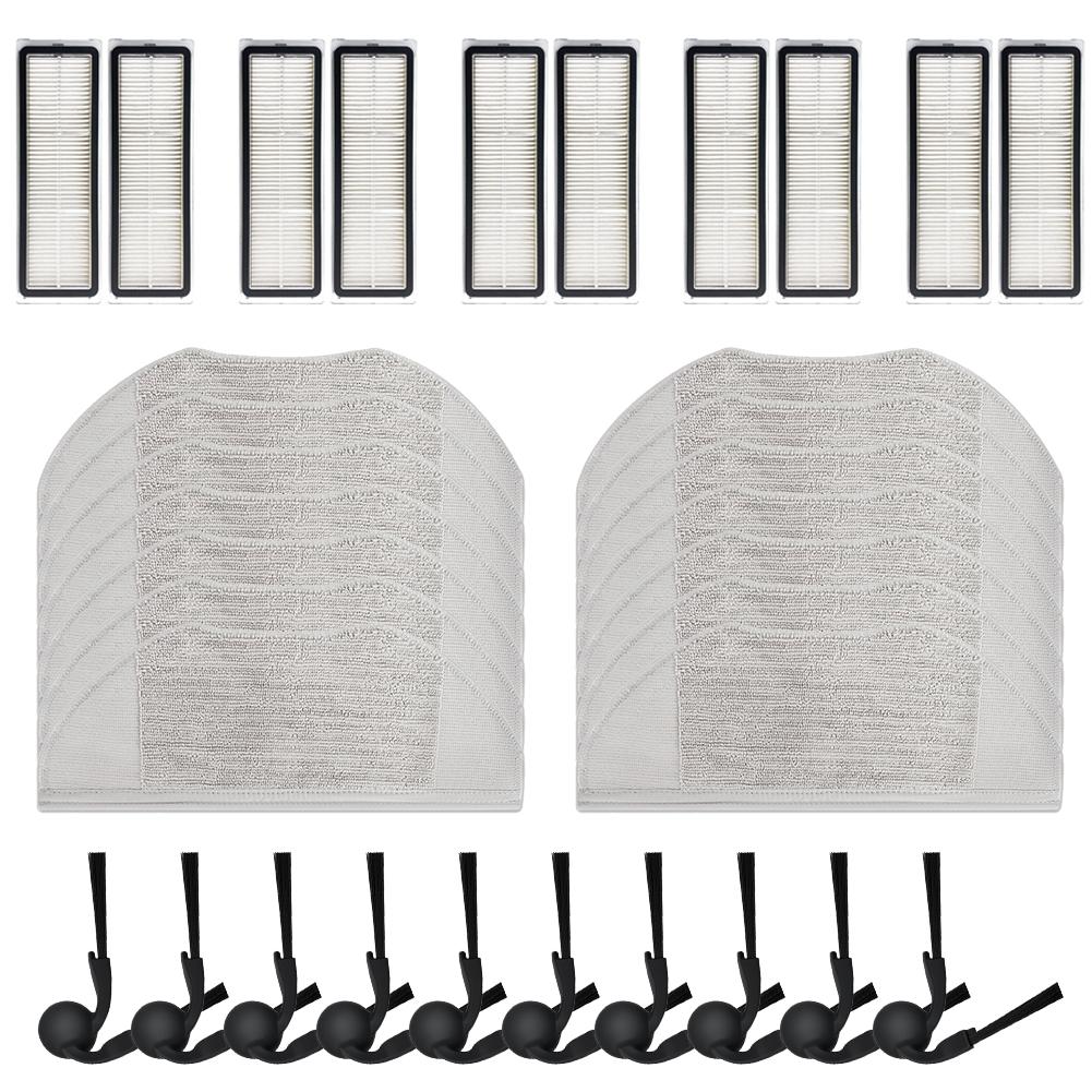 For Xiaomi Robot Vacuum S40 OV81 Spare Parts Set Side Brushes HEPA Filter and Mop Cloths for Efficient Floor Cleaning