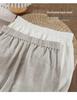 Women's High Waist Linen Wide-Leg Pants - 2026 New Style, Slimming, Casual, Cropped, and Straight Leg.