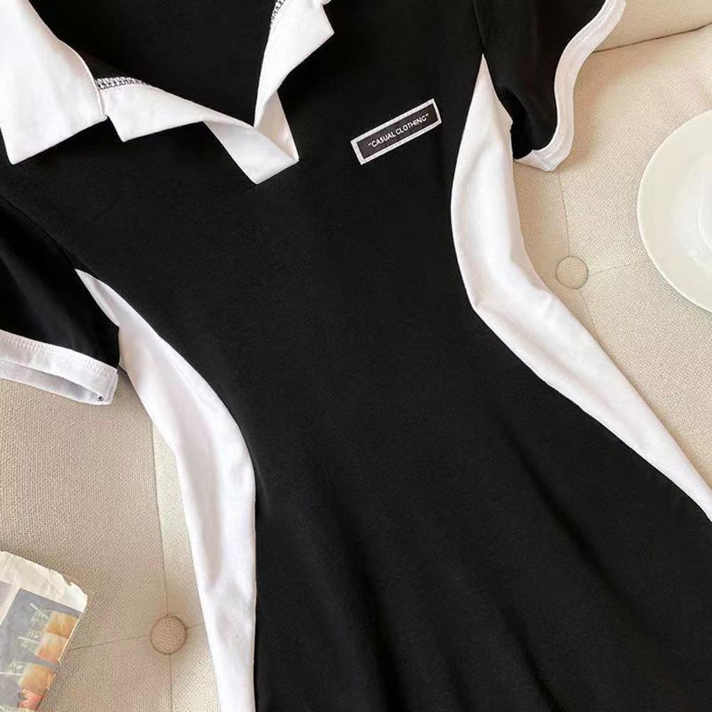 Summer Dress Women Sexy Casual Sheath Mini Dresses Ladies Solid V-Neck Short Sleeve Bodycon Dress