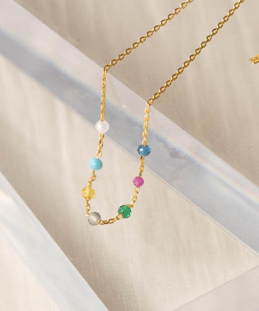 Alleun Silver 925 Cubic Gemstone Thin Chain Silver Bracelet For Women