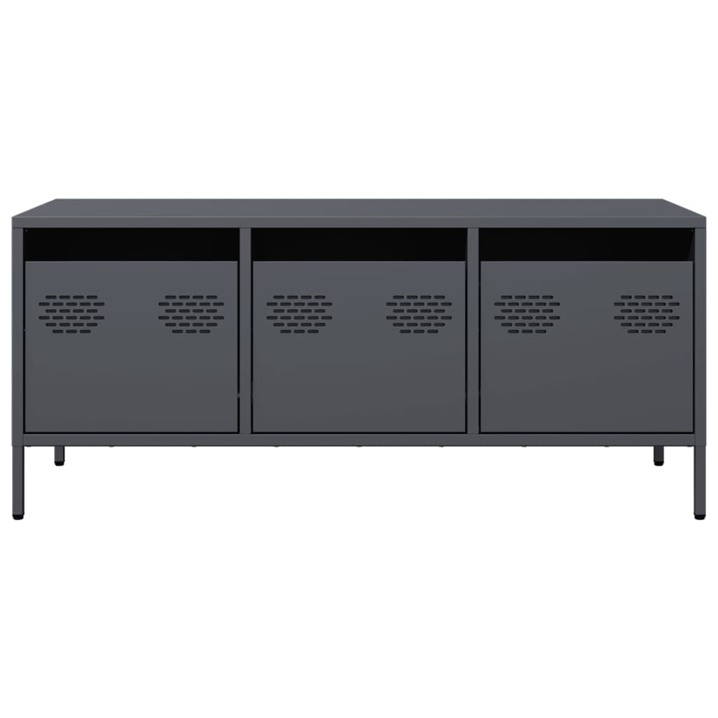 Vidaxl Szafka Rtv, Antracyt, 101,5X39X43,5 Cm, Stal Walcowana Na Zimno