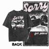 G Back Print Acid Washed Cotton oneck Cat Graphic Unisex Tshirt   Streetwear Big Size Cool Vintage Unisexs Tee Tshirt
