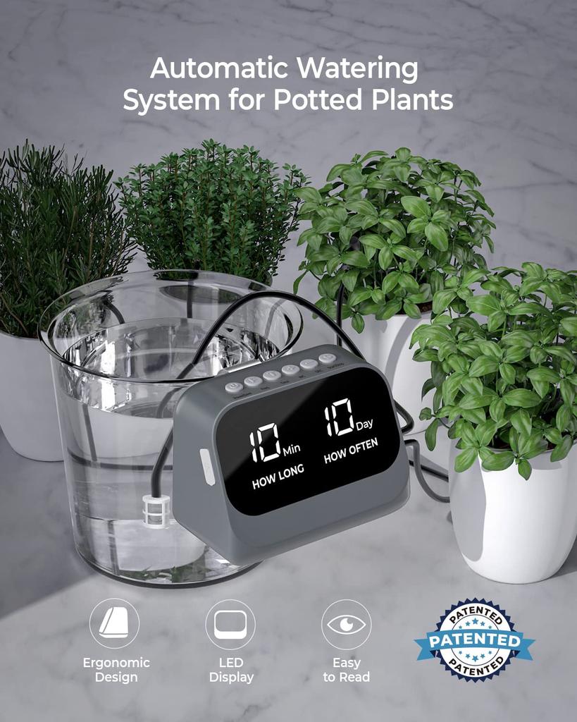 YITIKA Automatic Drip Watering System for Potted Holds 10 Smart 10m Waterproof LED Large Accurate Water Perfect for and Plants Plants, Pots, Timer,