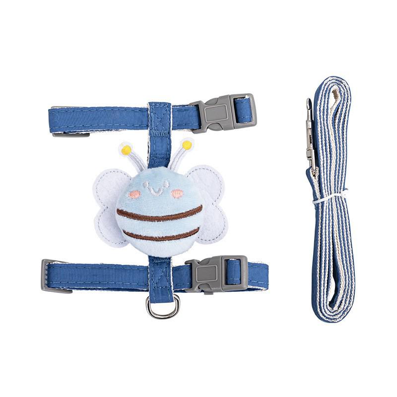 Little Bee I-Shaped Anti-Escape Cat Leash: Adjustable Outdoor Harness for Walking, Chest and Back Support. S (For 1.5-5 lbs)