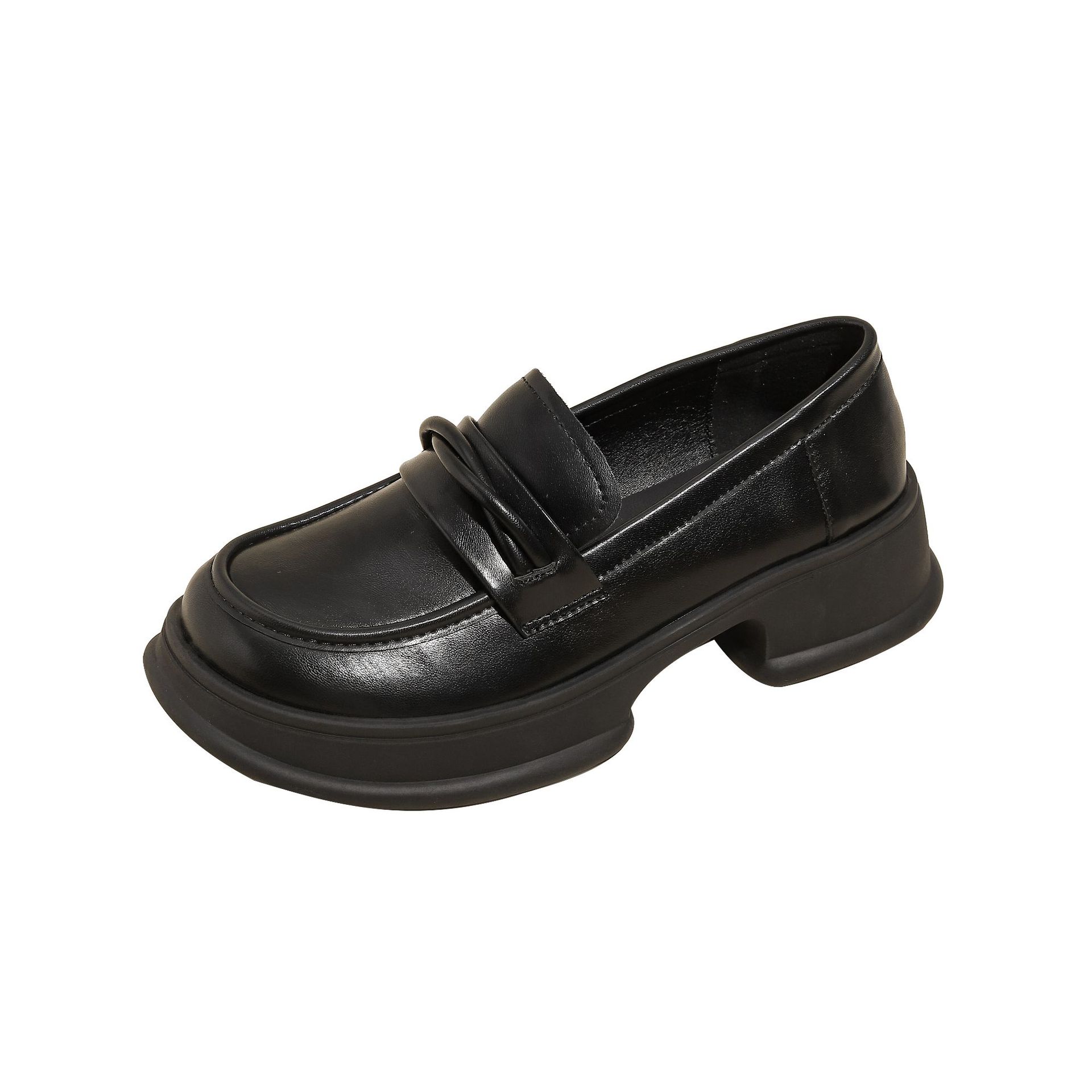 

Weiwei girl 158-12 small loafers women s platform shoes one pedal retro small leather shoes British style single shoes 34