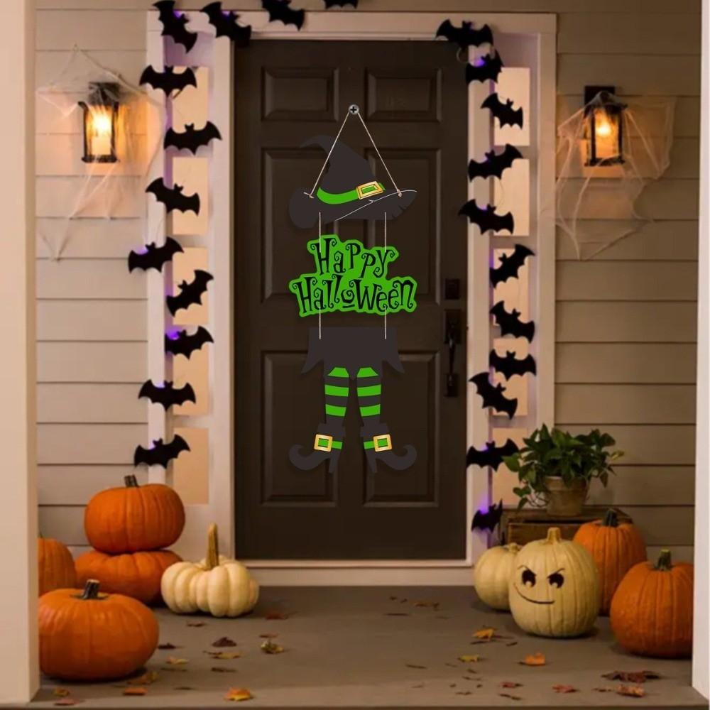 Spooky Witch Hat Pendant Scary Door Hanging Ornaments Halloween Witch Legs Pendant  Party Supplies