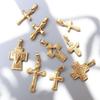 18K Gold-Plated Titanium Steel Cross Pendant: Versatile Retro Jewelry Accessory