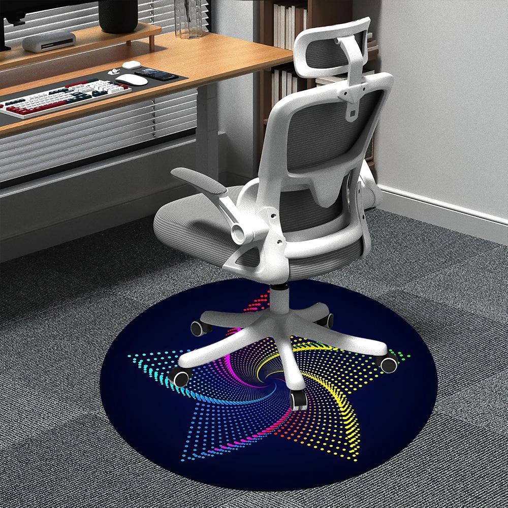 

1pc Colorful Spiral Office Round Area Rug, Indoor Mat Suitable ForOffice, Under Office Chairs Bedroom Living Room Home Decor, Room Deco D106 80cm by 80cm