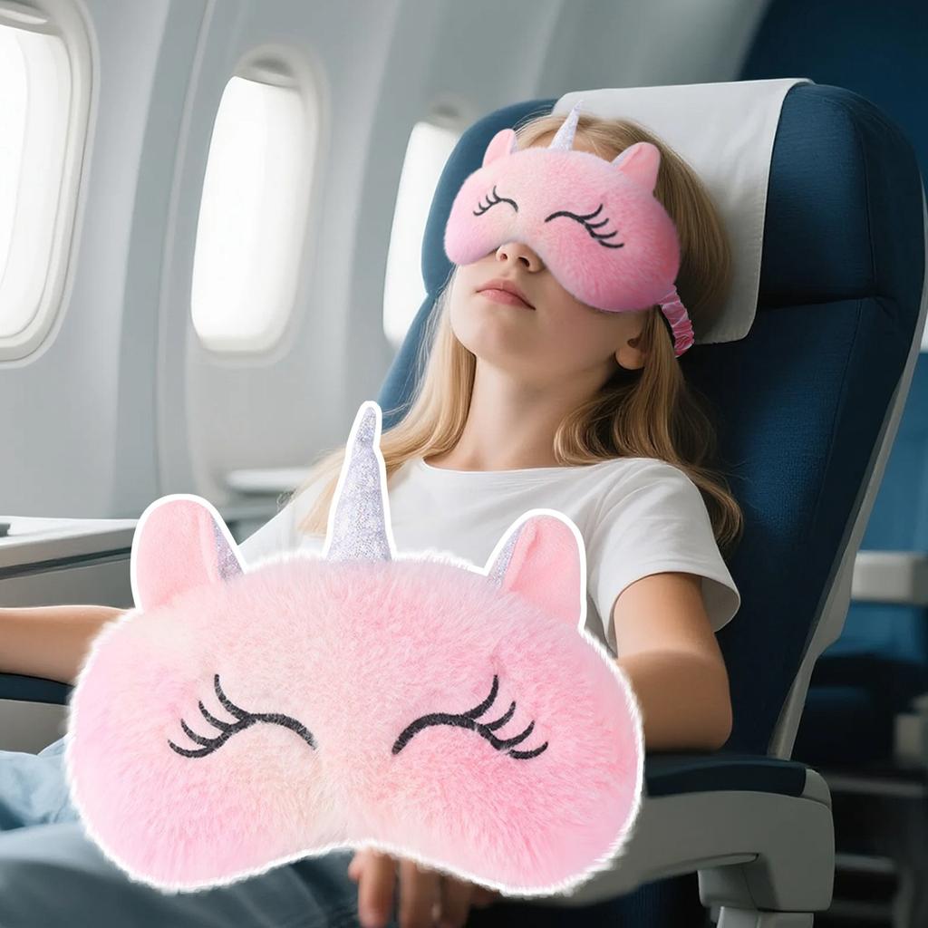 Cute Little Embroidered Plush Eye Mask, Light-blocking Sleep Eye, Ear Cute Eye Mask.