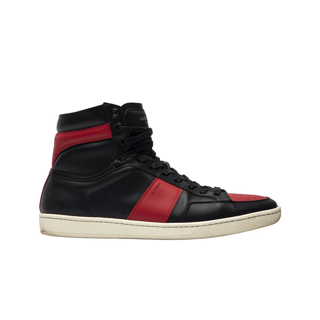 

Saint Laurent Court Classic Sl/10 High Top Sneakers Black Red EU 41