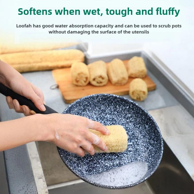 3pcs farm grown organic loofah dishwashing wipes are an ideal cleaning tool,for exfoliating and removing stains,household goods