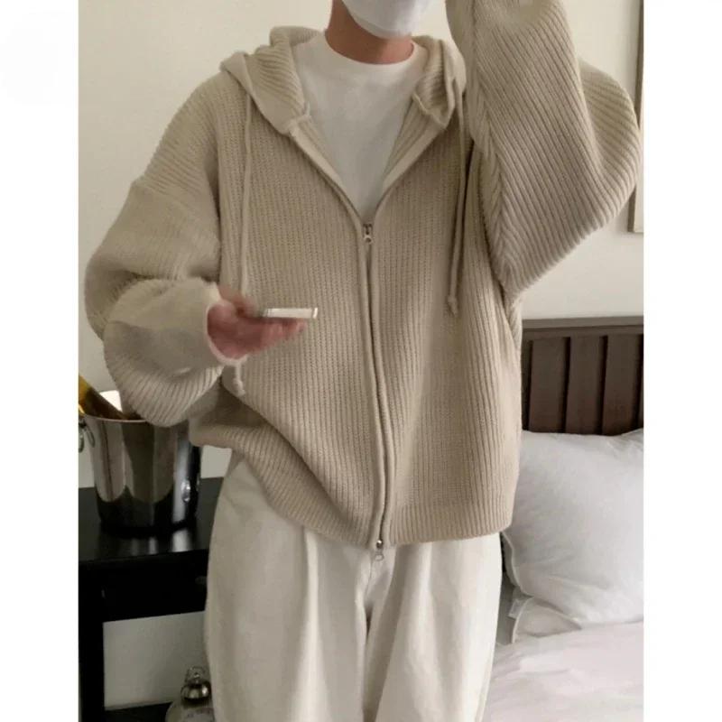 Mikina s kapucí Pánský kardigan Volný Americký retro Hongkongský styl Ležérní Pánský Trendy Jarní a Podzimní Styl Topy