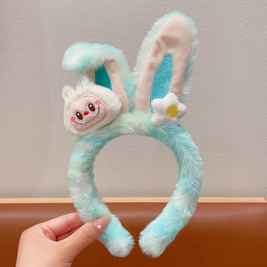 Dětské gumičky do vlasů, Kreslené plyšové gumičky do vlasů, Dívčí králičí uši, Čelenky na mytí obličeje