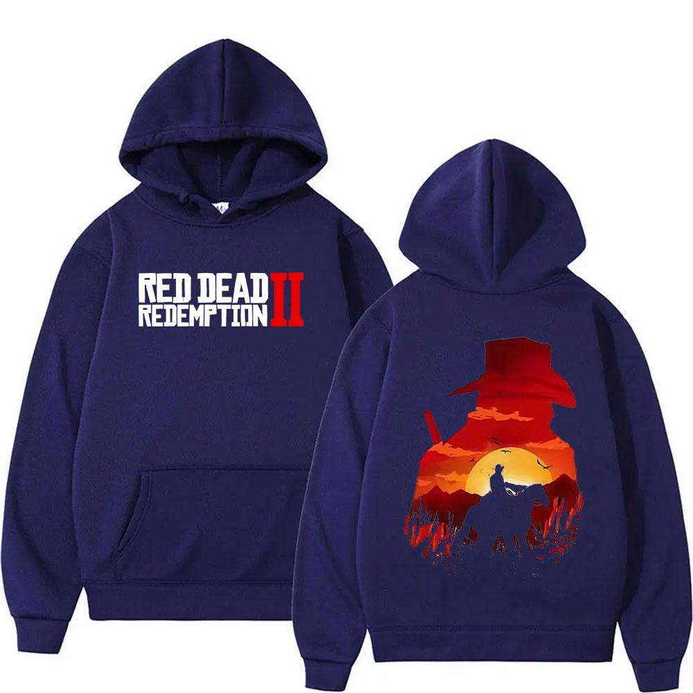 Heißer Red Dead Redemption 2 Print Hoodie Herren Hochwertig Mode Oversized Sweatshirt Unisex Retro Langarm Pullover Mit Kapuze