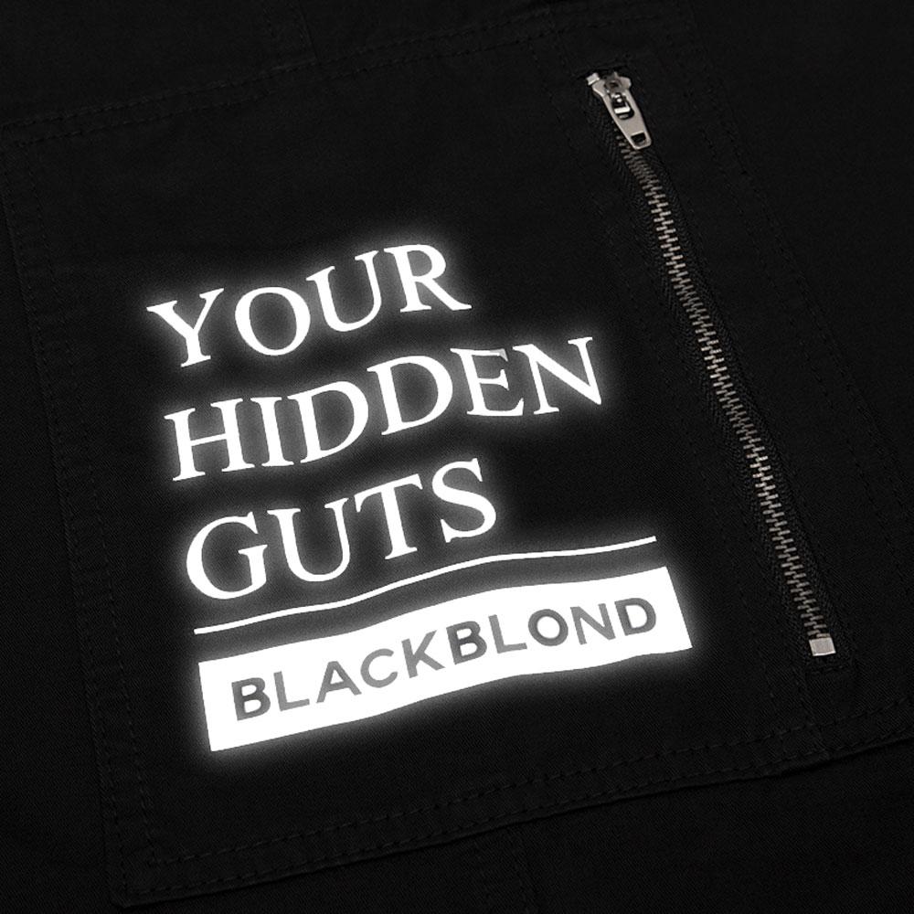 BLACKBLOND Vividi Hidden Guts Logo Wide Cargo Pants (Black)