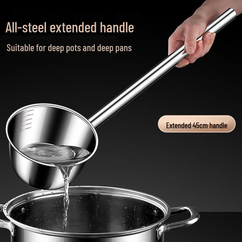 Naijiang 304 Edelstahl Schöpfkelle mit langem Griff