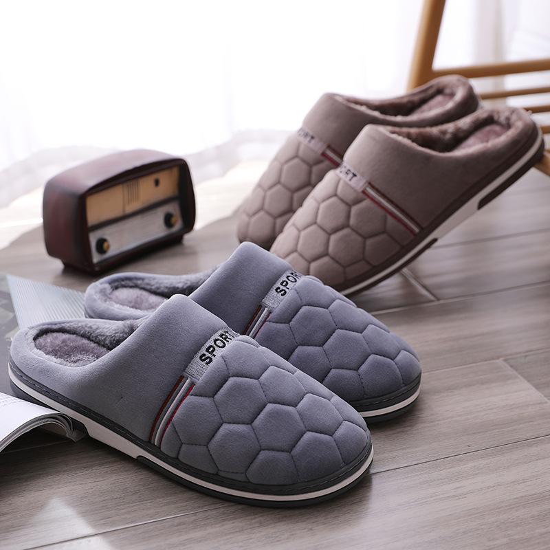Size 47 48 49 50 Plus Size Men's Home Slippers Autumn Winter Warm Extra Large Big Size House Indoor Soft Sole Plush Slides